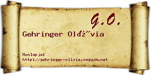 Gehringer Olívia névjegykártya